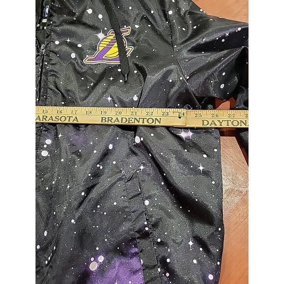 LA LAKERS GALAXY NBA SPACE HOODIE JACKET Xl Puffer Authentic SHINE BLACK ' - Picture 9 of 12